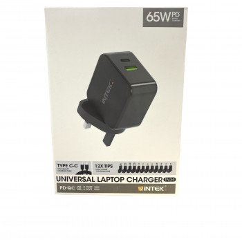 INTEK 65W UV  Universal Laptop Charger 12X Tips 